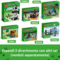 Lego Minecraft 21245 Il Rifugio Del Panda, Modellino Da Costruire Di Casa Giocattolo, Giochi Per Bambini, Idea Regalo