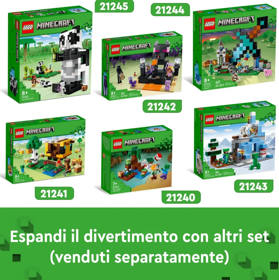 Lego Minecraft 21245 Il Rifugio Del Panda, Modellino Da Costruire Di Casa Giocattolo, Giochi Per Bambini, Idea Regalo
