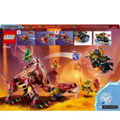 Lego Ninjago 71793 Dragone Di Lava Transformer Heatwave, Serie Dragons Rising Con Drago Giocattolo E Minifigure, Giochi Ninja