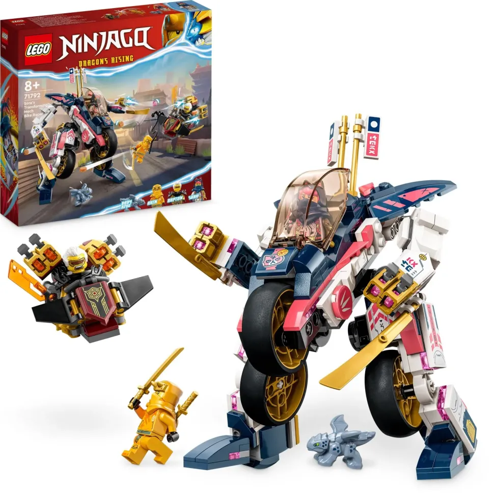 Lego Ninjago 71792 Moto-Mech Transformer Di Sora, Set Giochi 2In1 Con Action Figure Mech Trasformabile In Moto Giocattolo