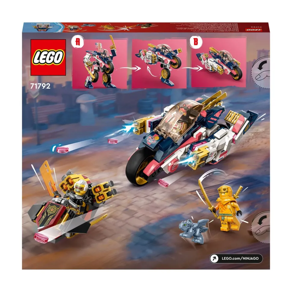 Lego Ninjago 71792 Moto-Mech Transformer Di Sora, Set Giochi 2In1 Con Action Figure Mech Trasformabile In Moto Giocattolo