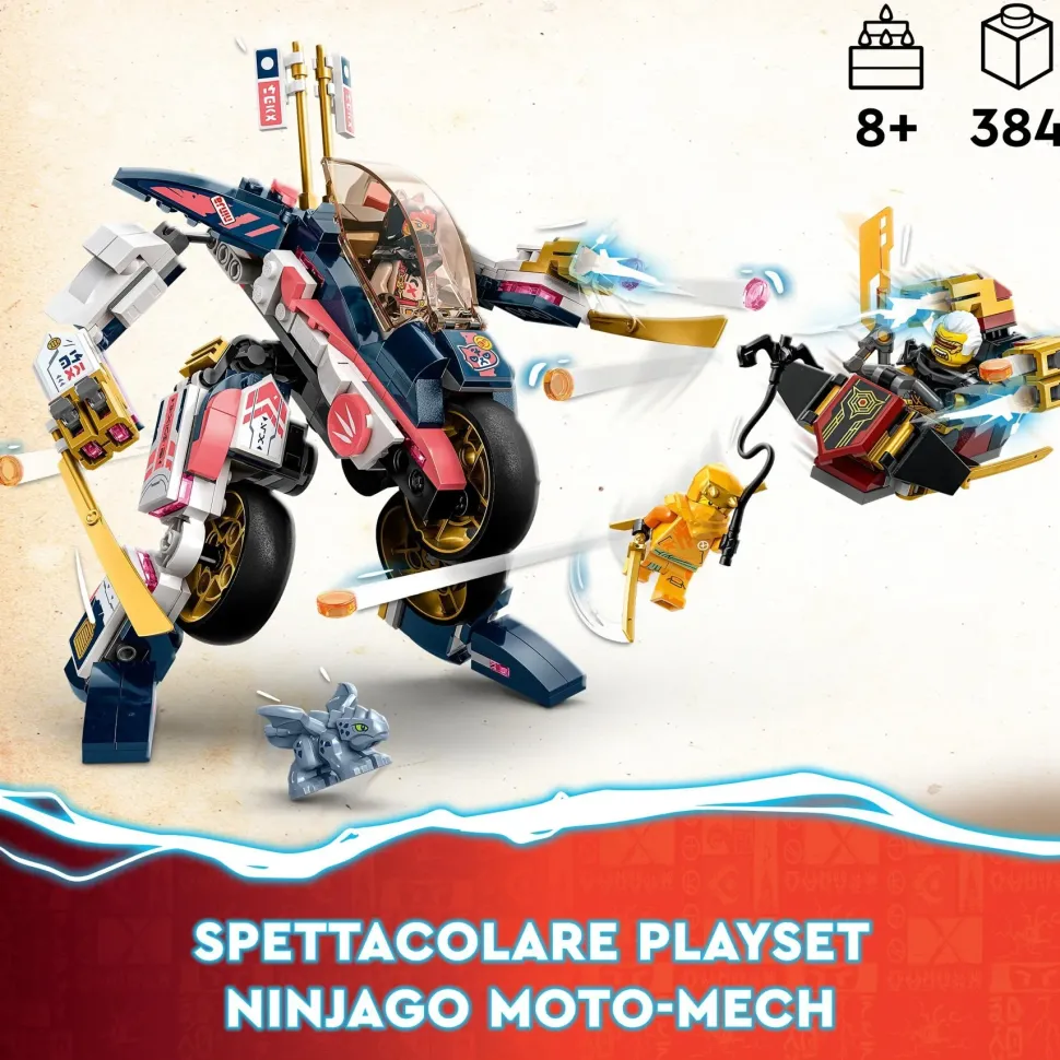 Lego Ninjago 71792 Moto-Mech Transformer Di Sora, Set Giochi 2In1 Con Action Figure Mech Trasformabile In Moto Giocattolo
