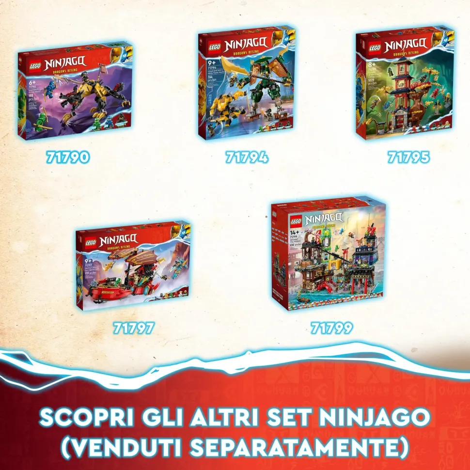 Lego Ninjago 71792 Moto-Mech Transformer Di Sora, Set Giochi 2In1 Con Action Figure Mech Trasformabile In Moto Giocattolo