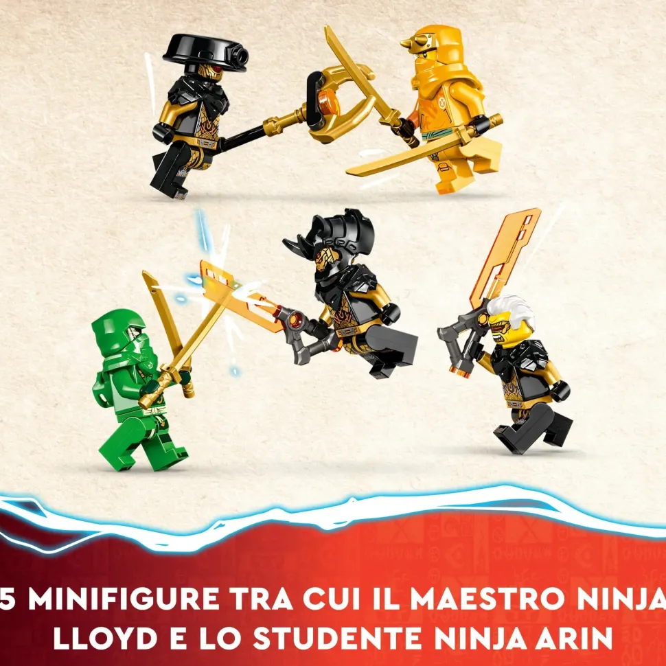 Lego Ninjago 71794 Team Mech Ninja Di Lloyd E Arin, Set Con 2 Action Figure Combinabili E 5 Minifigure, Giochi Per Bambini 9+