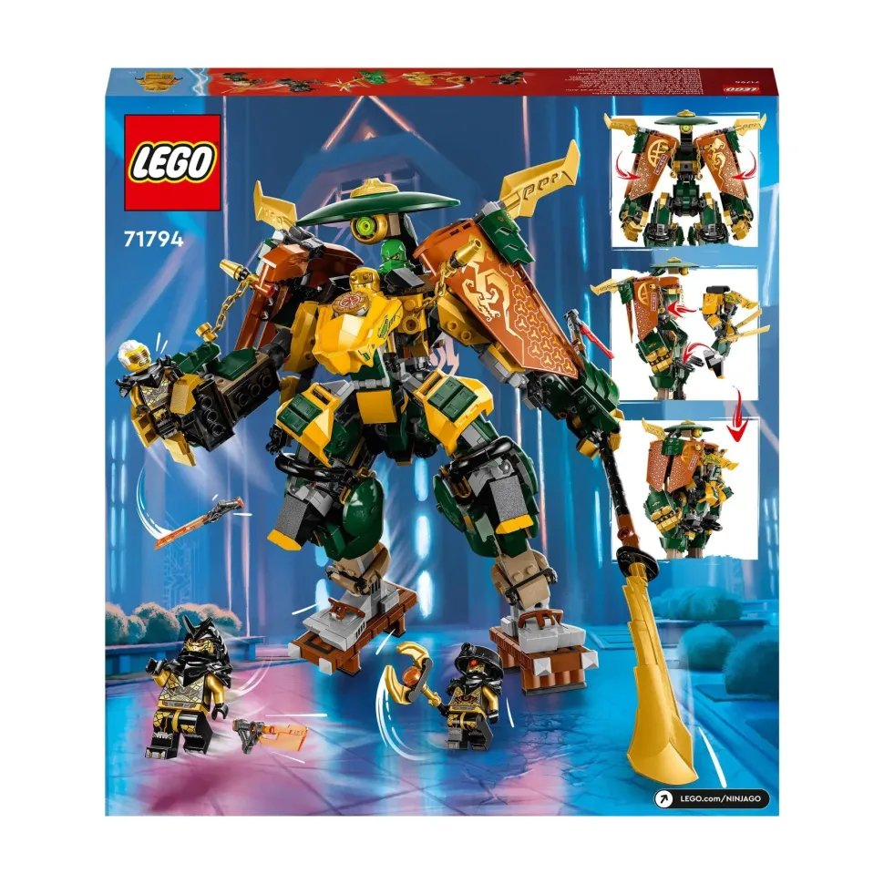 Lego Ninjago 71794 Team Mech Ninja Di Lloyd E Arin, Set Con 2 Action Figure Combinabili E 5 Minifigure, Giochi Per Bambini 9+