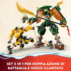 Lego Ninjago 71794 Team Mech Ninja Di Lloyd E Arin, Set Con 2 Action Figure Combinabili E 5 Minifigure, Giochi Per Bambini 9+