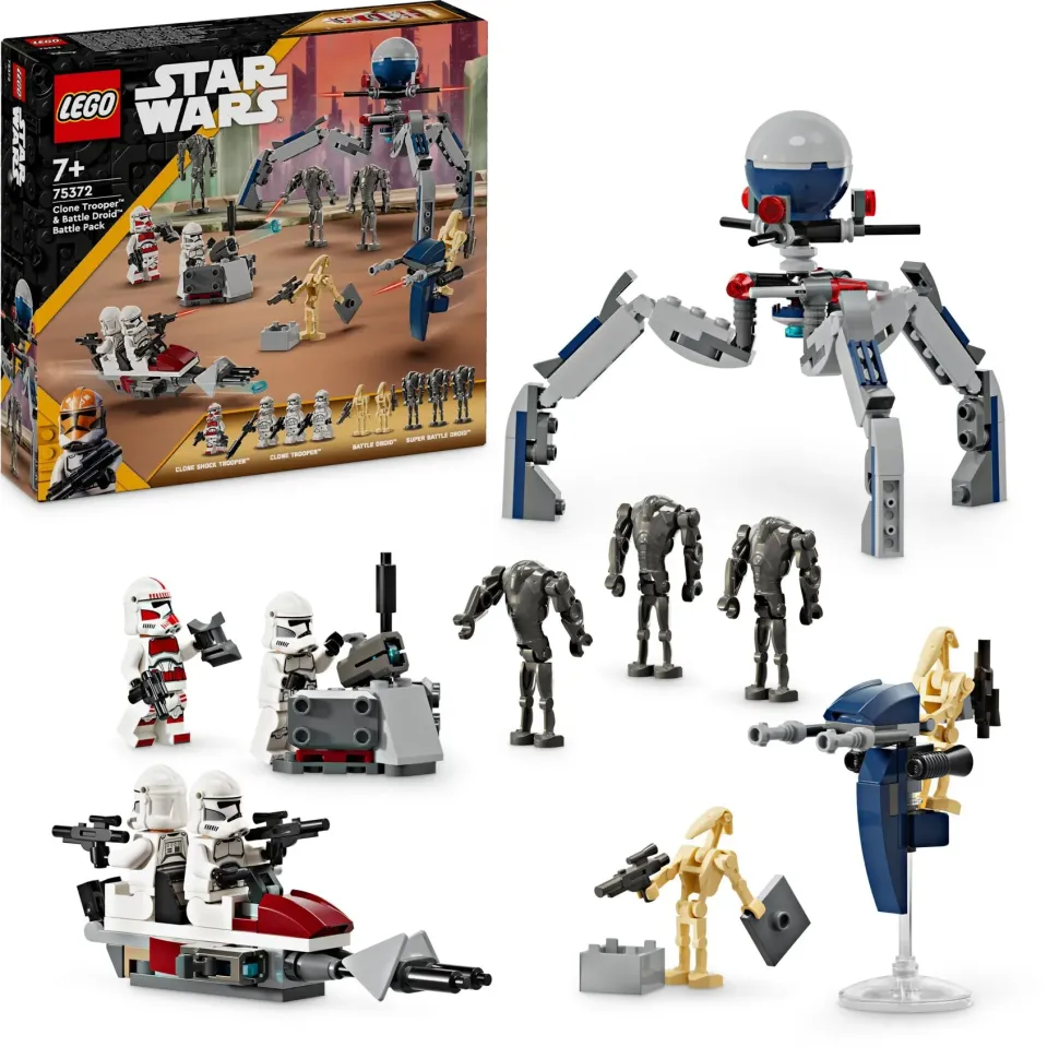 Lego Star Wars 75372 Battle Pack Clone Trooper E Battle Droid Con Veicolo Giocattolo Speeder Bike, Idea Regalo Bambini 7+ Anni