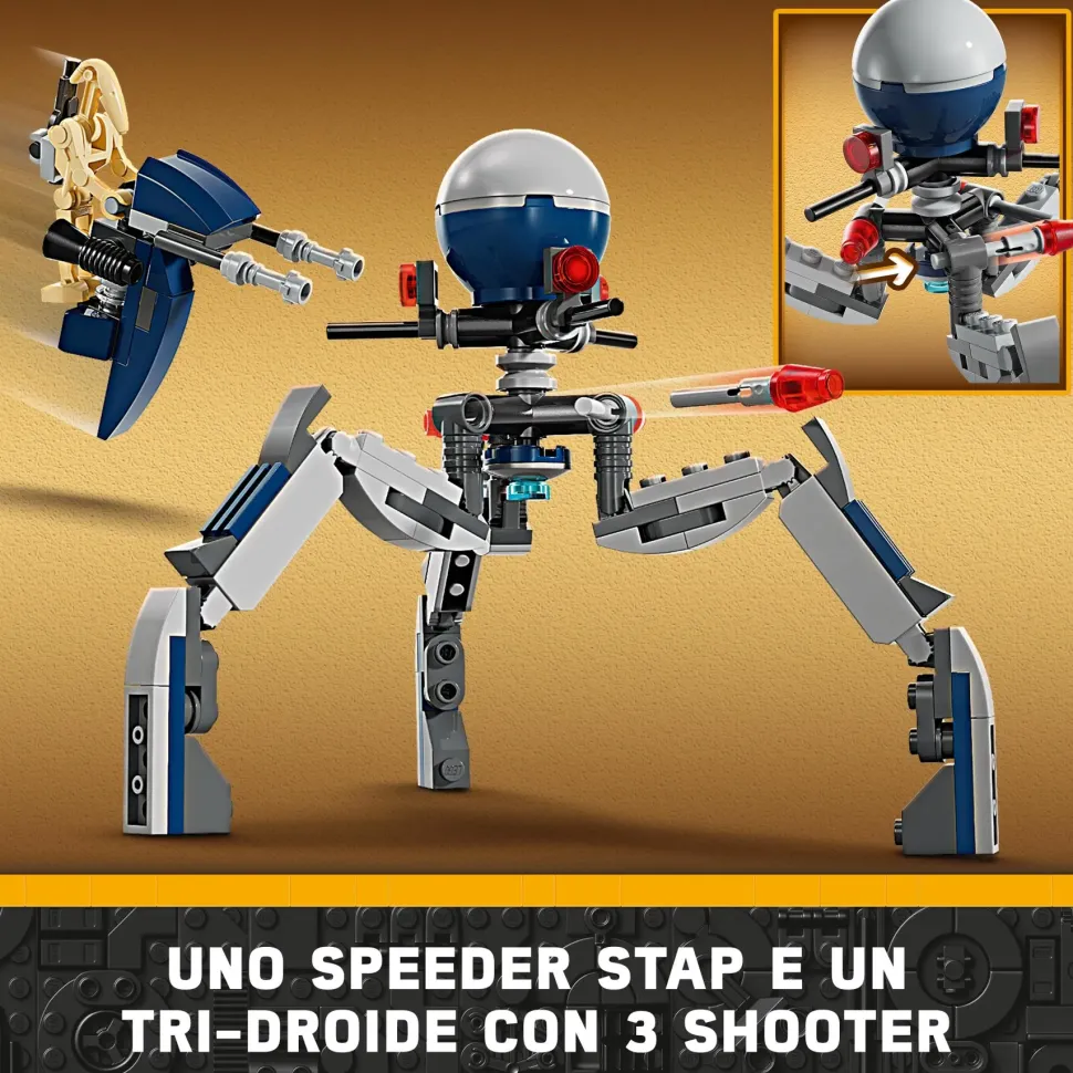 Lego Star Wars 75372 Battle Pack Clone Trooper E Battle Droid Con Veicolo Giocattolo Speeder Bike, Idea Regalo Bambini 7+ Anni