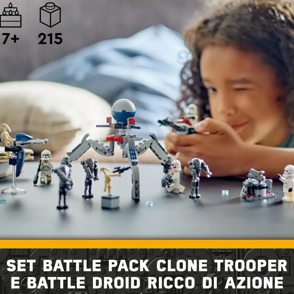 Lego Star Wars 75372 Battle Pack Clone Trooper E Battle Droid Con Veicolo Giocattolo Speeder Bike, Idea Regalo Bambini 7+ Anni
