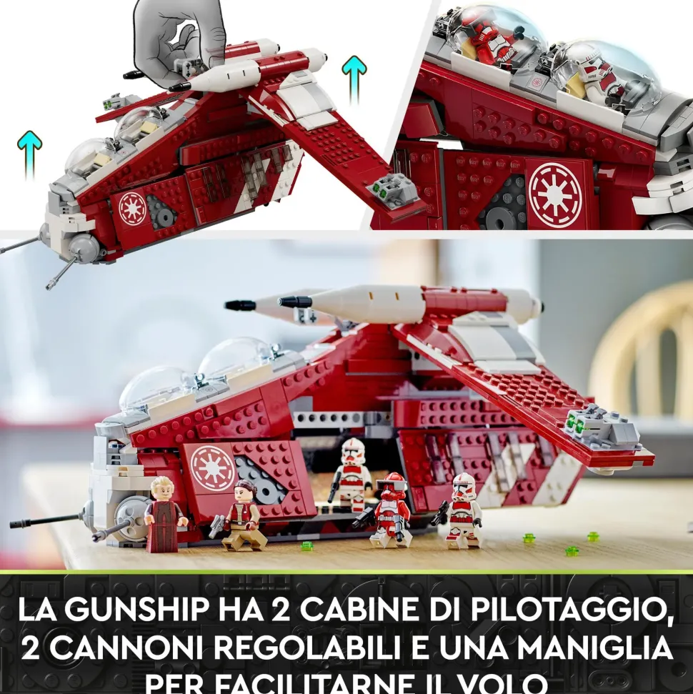 Lego Star Wars 75354 Gunship Della Guardia Di Coruscant, Set Da Le Guerre Dei Cloni Con Veicolo Giocattolo E 5 Minifigure