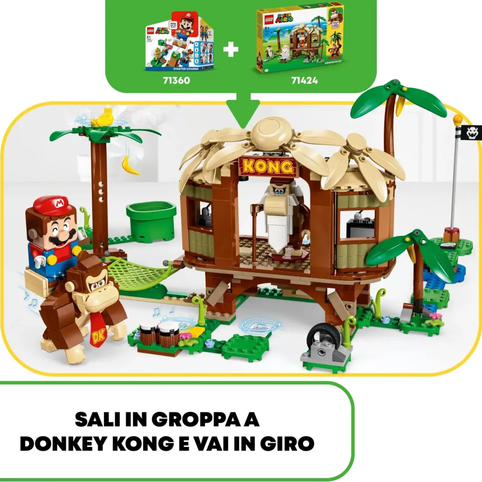 Lego Super Mario 71424 Pack Di Espansione Casa Sull'Albero Di Donkey Kong, Giochi Per Bambini E Bambine 8+ Con 2 Personaggi