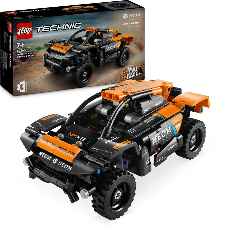 Lego Technic 42166 Neom Mclaren Extreme E Race Car, Macchina Giocattolo Con Funzione Pull-Back, Giochi Per Bambini Di 7+ Anni