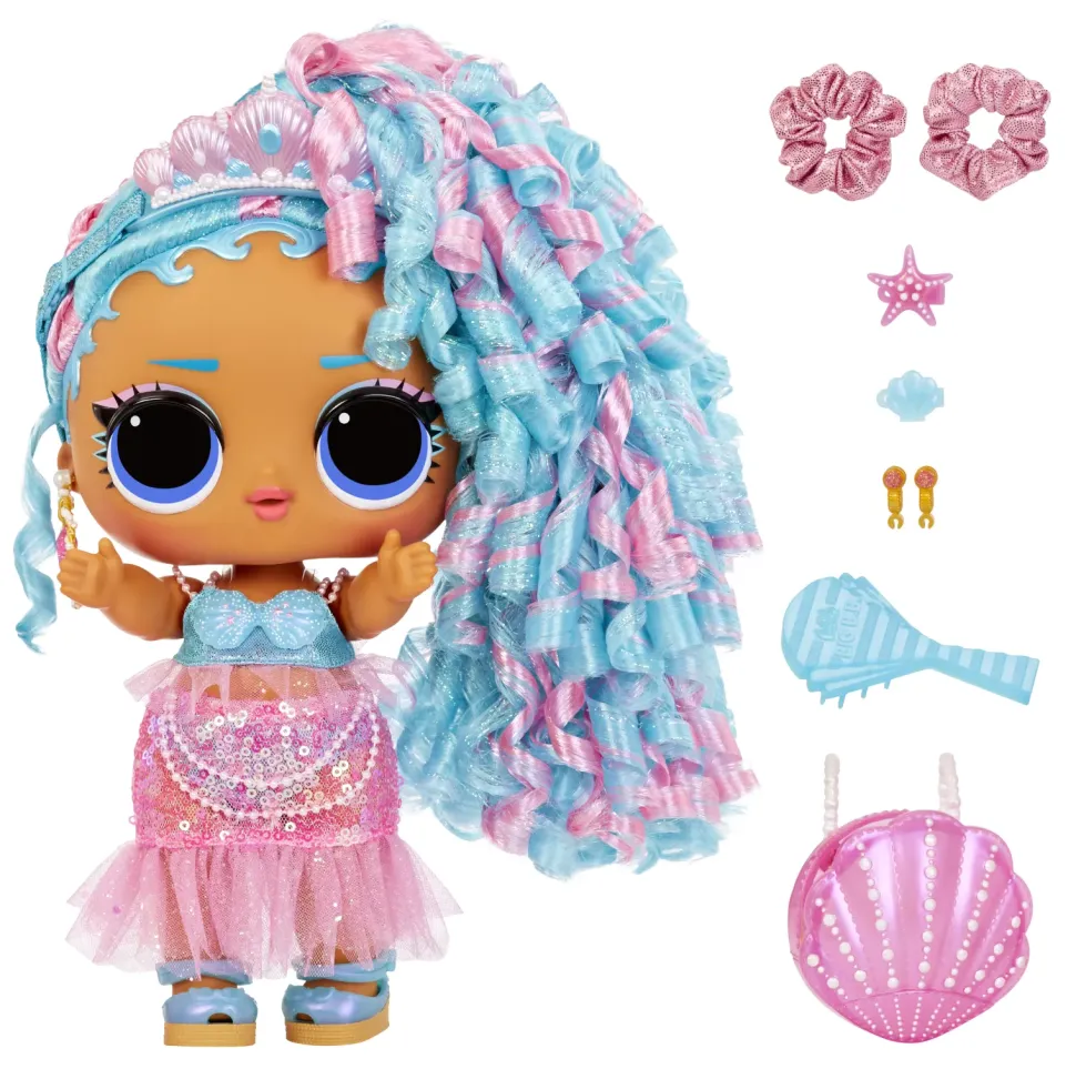 Lol Surprise Big Baby Hair Hair Hair Bambola Grande Splash Queen Bambola Da 28Cm Con 14 Sorprese Tra Cui Accessori Da Condividere
