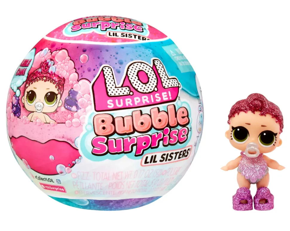Lol Surprise Bubble Surprise Lil Sisters Assortimento Casuale Bambola Da Collezione, Baby Sisters, Sorprese, Accessori, Bubble Surprise E Schiuma Di Bolle