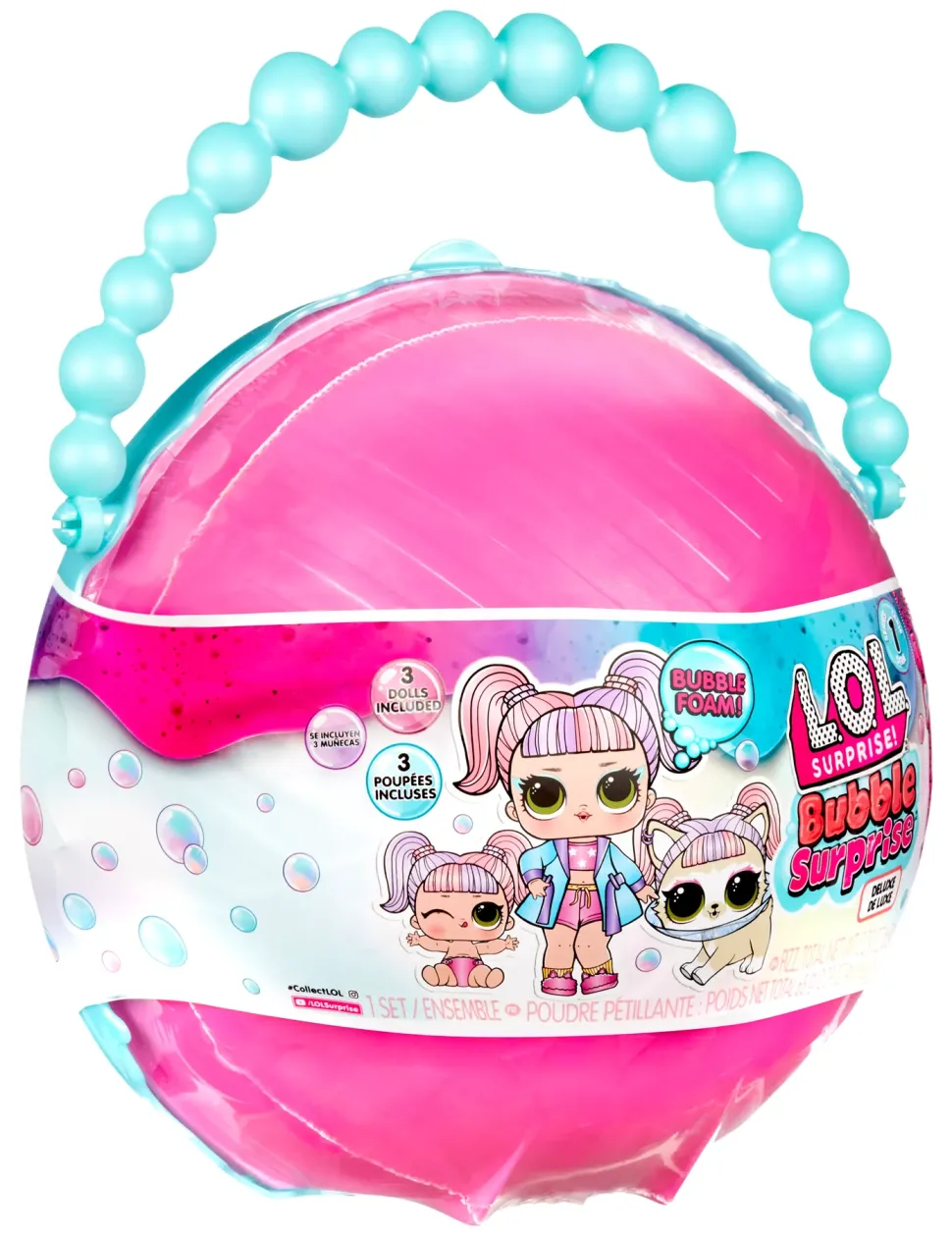 Lol Surprise Bubble Surprise Deluxe Bambole Collezionabili, Pet, Little Sister, Sorprese, Accessori Bubble Surprise, Schiuma Con Cambio Di Colore