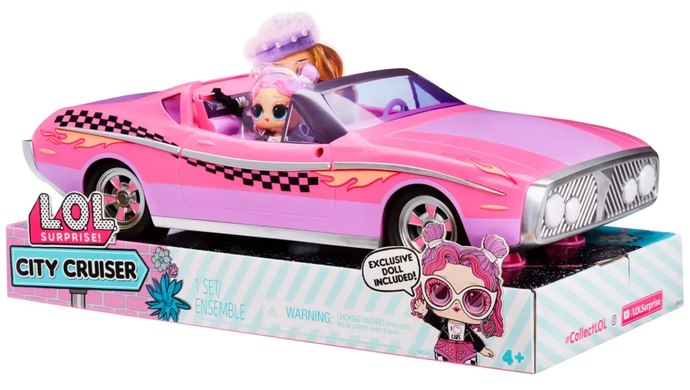 L.O.L. Surprise! City Cruiser Auto Sportiva Rosa E Viola Con Caratteristiche Favolose E Un'Esclusiva Bambola Beeps Inclusa