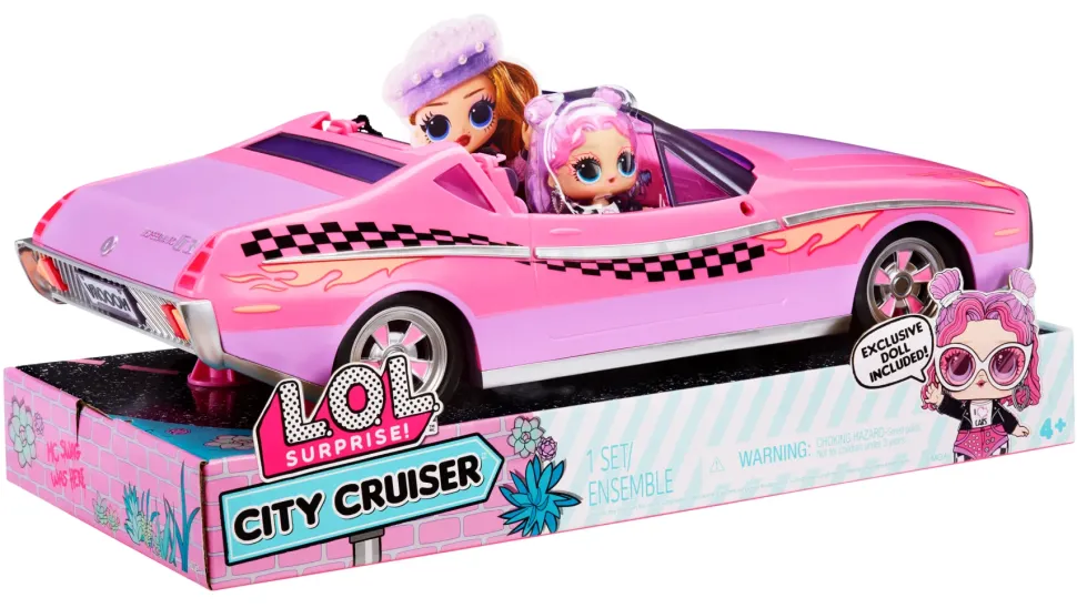 L.O.L. Surprise! City Cruiser Auto Sportiva Rosa E Viola Con Caratteristiche Favolose E Un'Esclusiva Bambola Beeps Inclusa