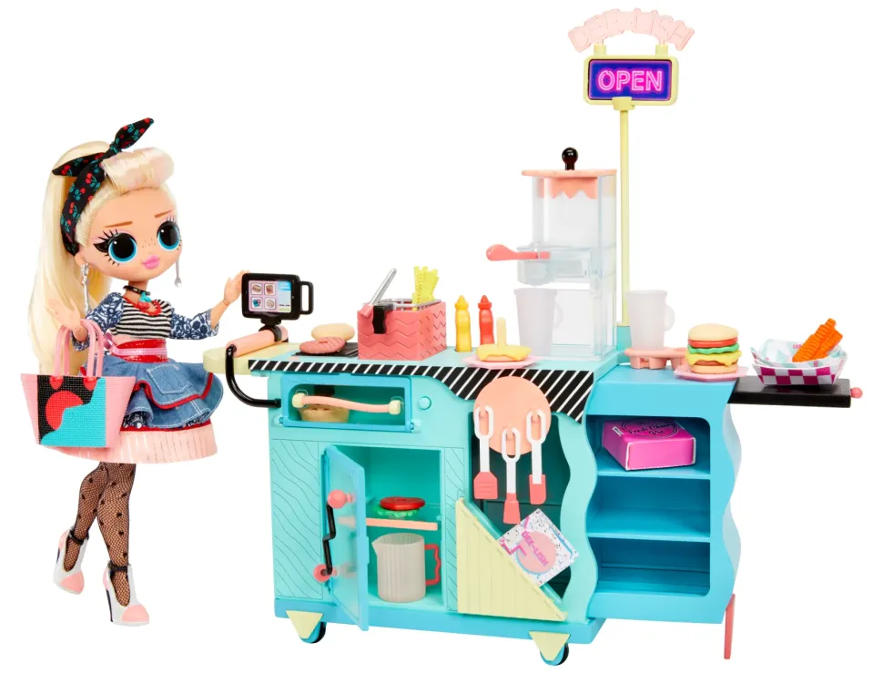 Lol Surprise Omg To-Go Diner Playset Con Oltre 45 Sorprese E Bambola Inclusa