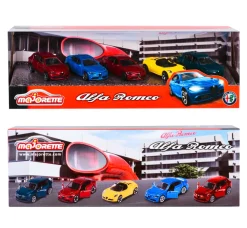 Majorette Giftpack Alfa Romeo, 5 Modelli Esclusivi In Metallo Pressofuso, Sistema A Ruota Libera, Parti Apribili