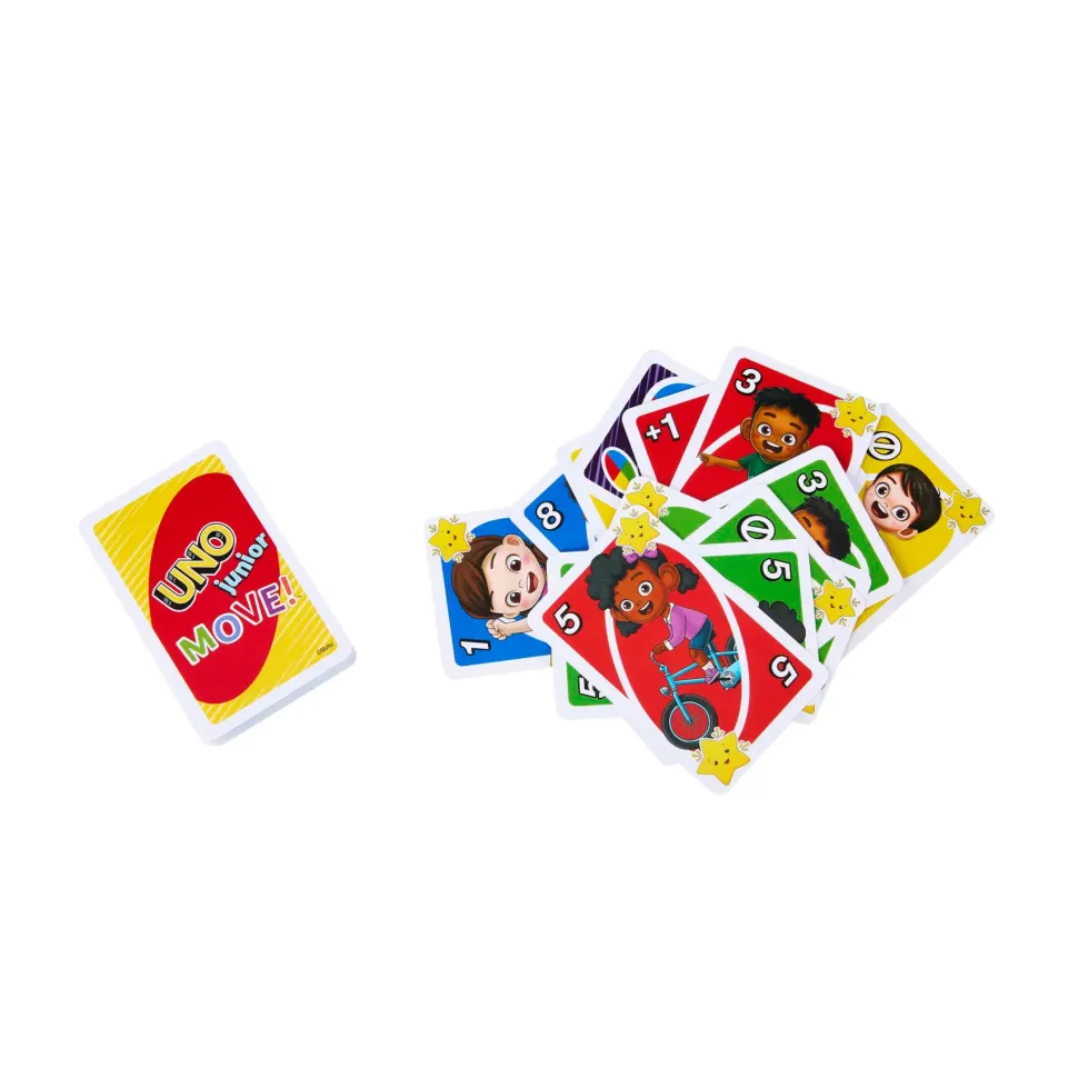 Mattel Games Uno Junior Move!, Gioco Di Carte Per Bambini Per Serate Di Gioco In Famiglia, Viaggi, Campeggi E Feste, Giocattolo Per Bambini 3+ Anni, Hnn03