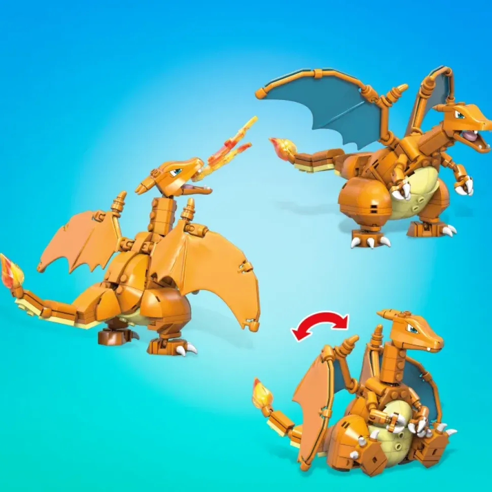 Mega Construx- Pokemon Charizard Da Costruire Con Piu Di 200 Mattoncini E Ali Snodabili, 6+Anni