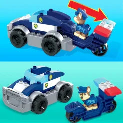 Mega Paw Patrol Chase Auto Di Pattuglia, Playset Da Costruzione, 3+ Anni