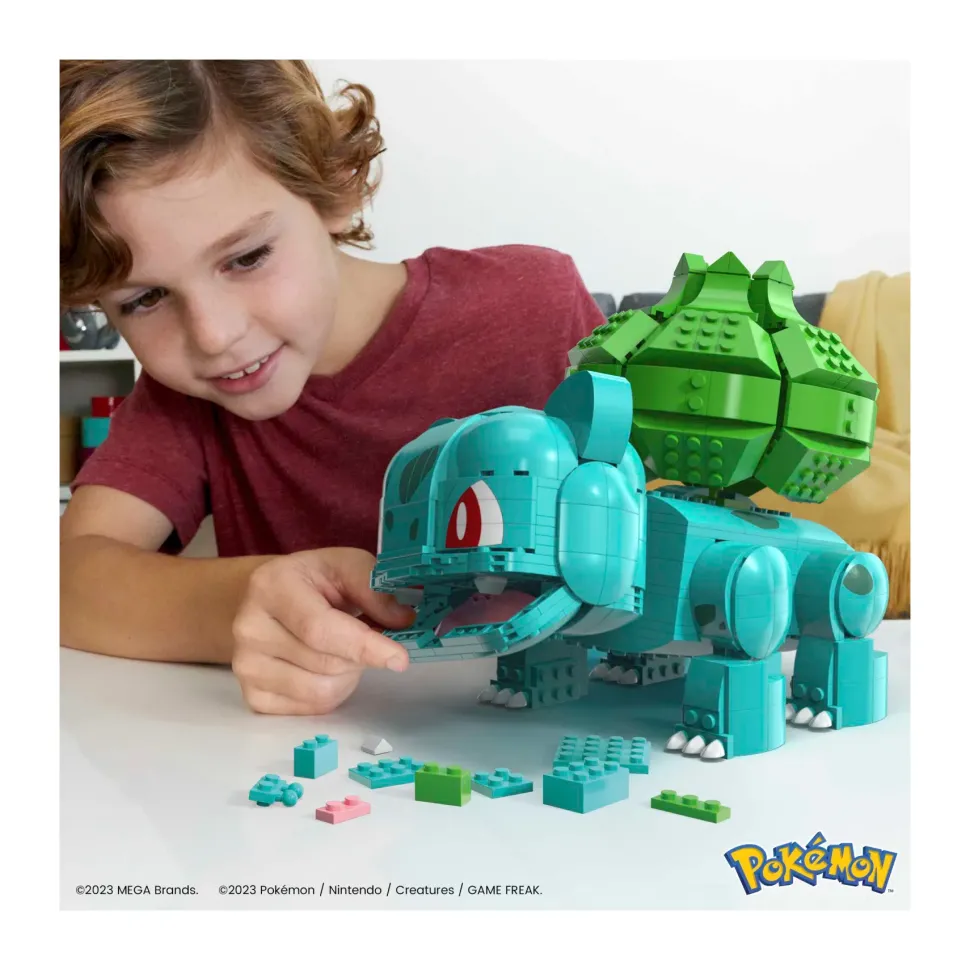 Mega Pokemon Bulbasaur Gigante, Set Da Costruzione Da 789 Pezzi, Personaggio Gigante Snodato Alto 18 Cm Da Collezione, 10+ Anni, Hnt96