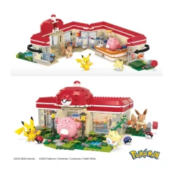 Mega Pokemon Centro Pokemon, Set Da Costruire Con 648 Pezzi E Sistema Mattoncino Movimento, Include Pikachu, Chansey, Evee E Togepi, 8+ Anni, Hnt93