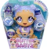 Mga'S Glitter Babyz Selena Stargazer Bambola Con 3 Cambi Di Colore, Capelli Viola Glitterati, Vestito Con Luna E Stelle, Accessori, Biberon E Ciuccio