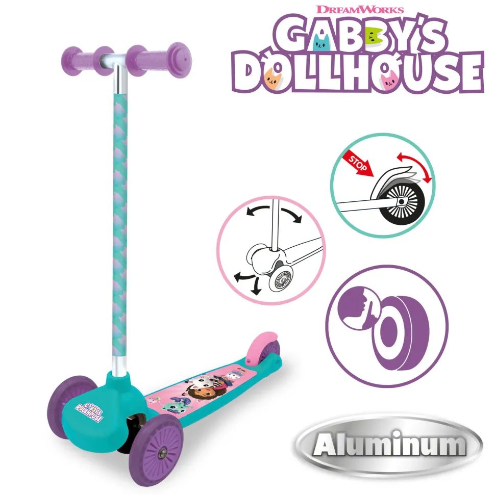 Monopattino 3 Ruote Twist Di La Casa Di Gabby, Ruota La Balla Per Curvare Ed Aumentare Il Divertimento!