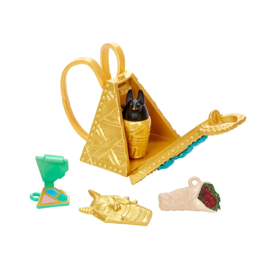 Monster High Cleo De Nile, Bambola Snodata Alla Moda, Dai Capelli Con Ciocche Blu, Con Accessori E Cagnolino, Giocattolo Per Bambini, 4+ Anni, Hhk54