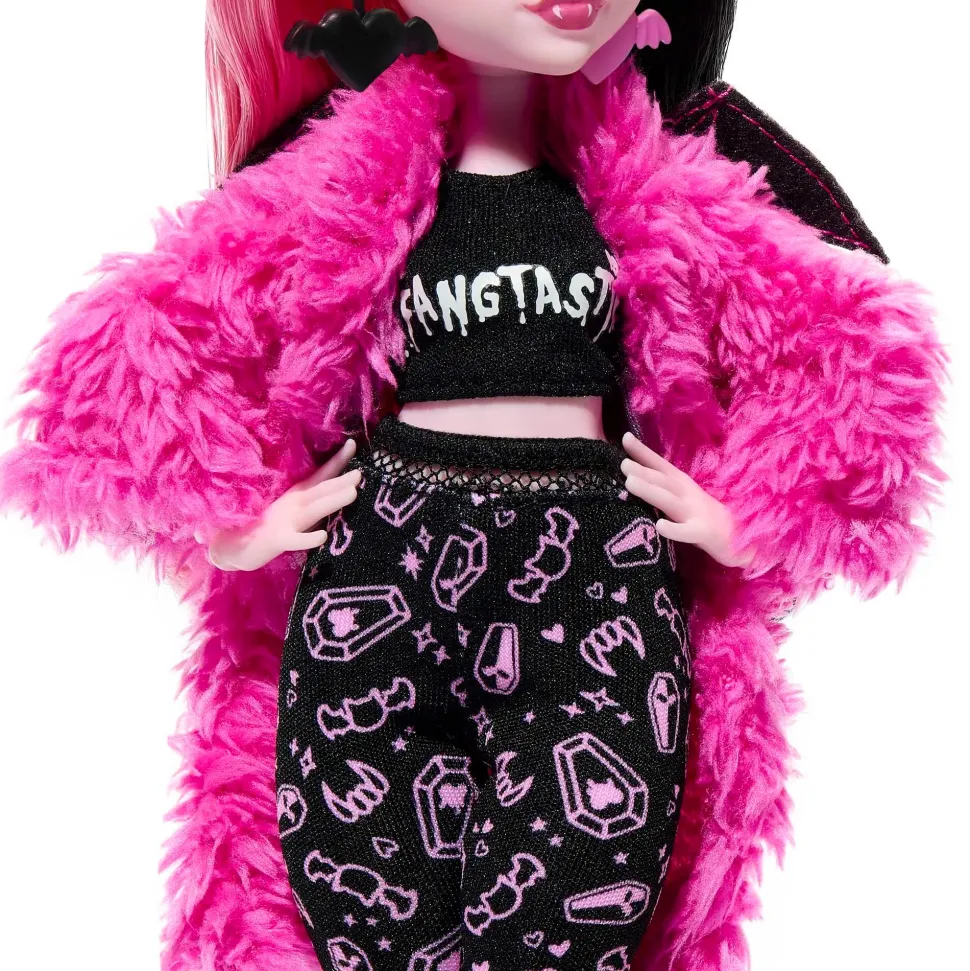 Monster High Draculaura Creepover Party, Bambola Con Outfit Dettagliato E Accessori Per Il Pigiama Party, Cucciolo Di Pipistrello Conte Fabulous Incluso