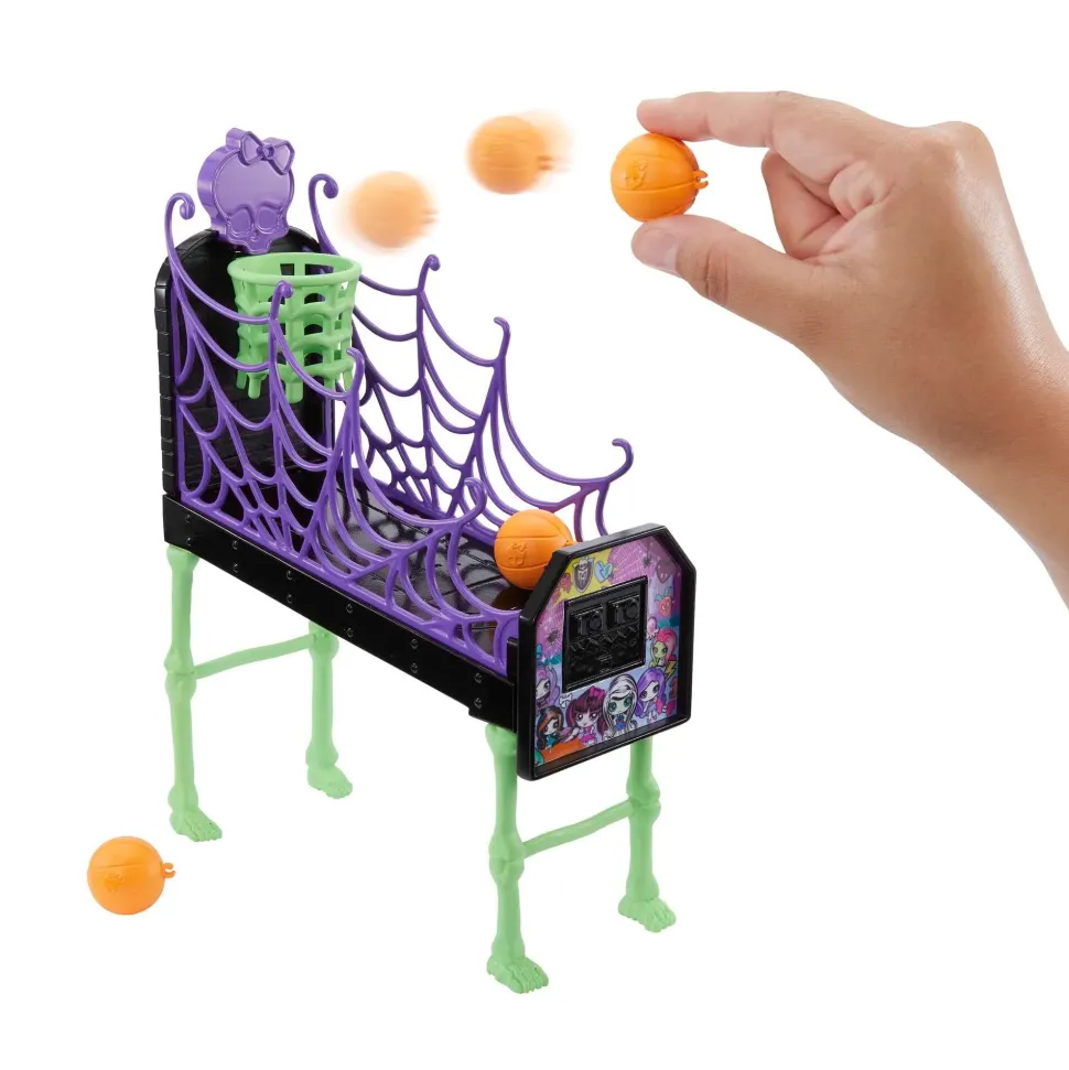 Monster High Playset Salone Degli Studenti Con Mobili, Accessori A Tema, 2 Animali Domestici E Distributore Automatico Funzionante