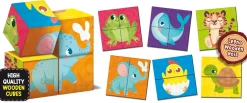 Montessori Baby Legno Cubes And Puzzle 2 In 1