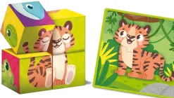 Montessori Baby Legno Cubes And Puzzle 2 In 1