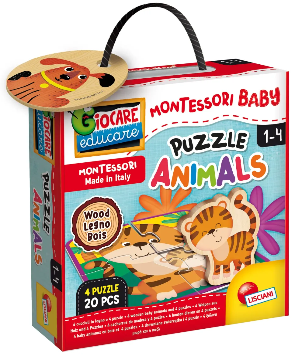Montessori Baby Legno Puzzle Animals