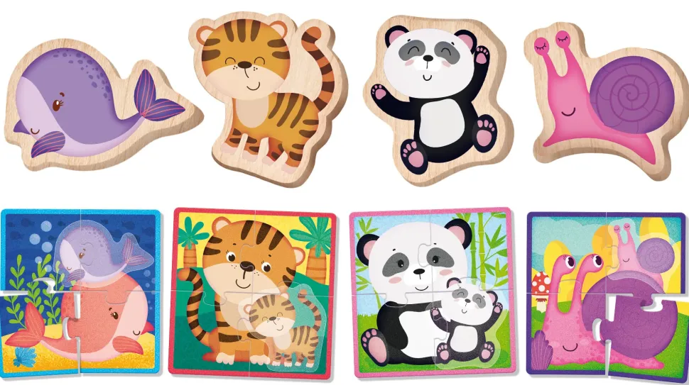 Montessori Baby Legno Puzzle Animals