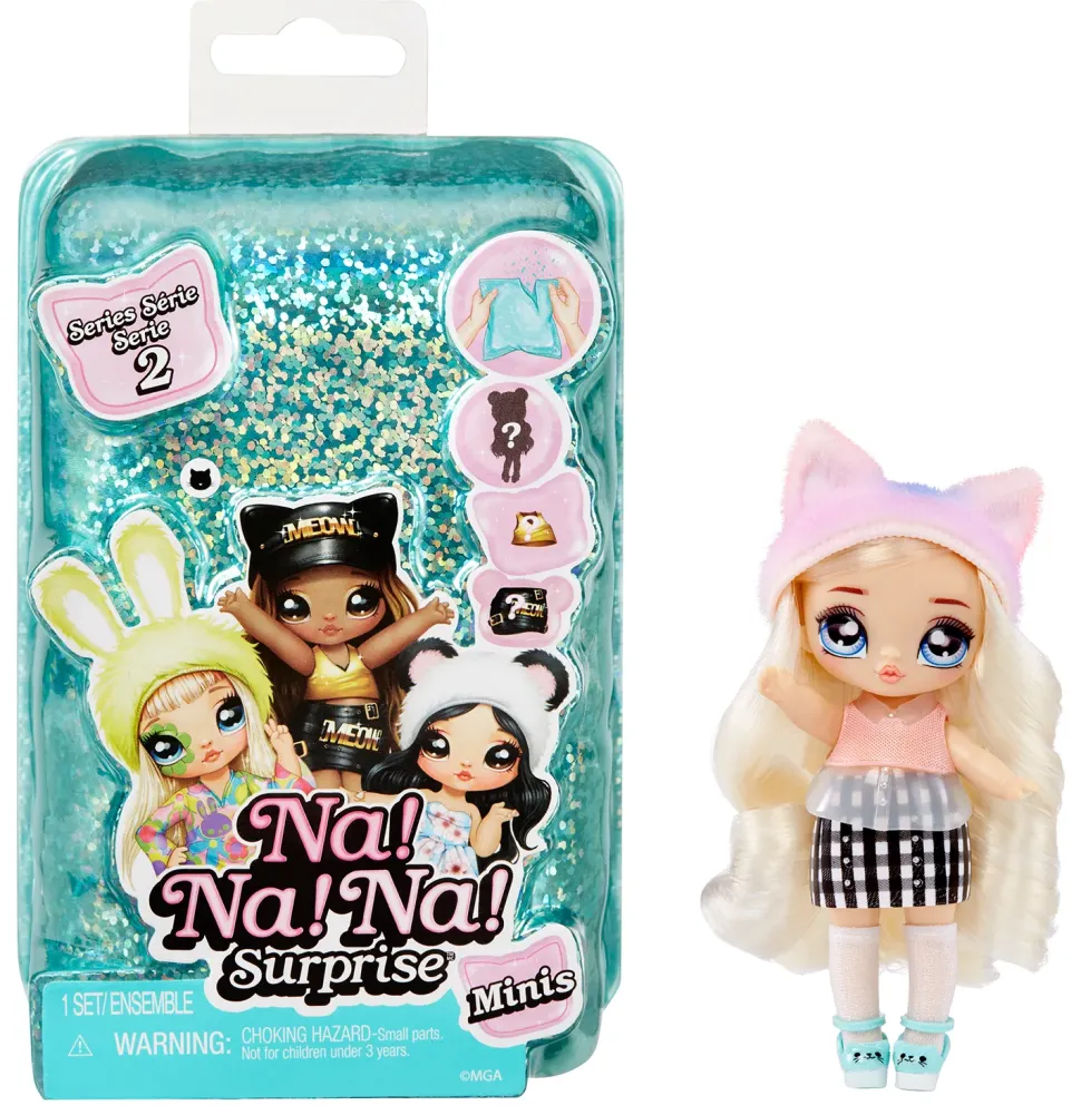 Na! Na! Na! Surprise Minis Serie 2 Bambola Fashion Alta 10 Cm Pacco Misterioso Con Coriandoli Include Bambola Snodata, Vestito E Scarpe