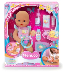Nenuco Pannolino Magico, Bambola 35 Cm Con Pannolino Con Luci, Inclusi Accessori.