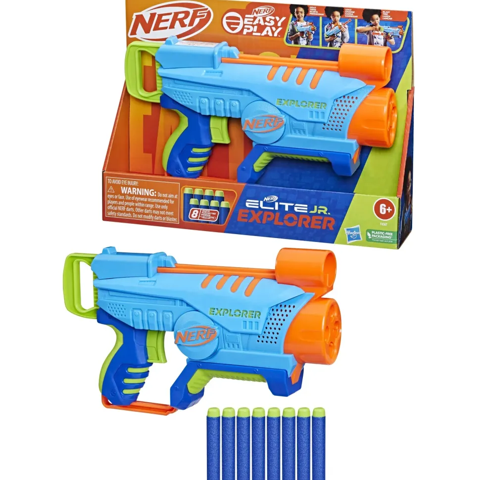 Nerf Elite Junior Explorer, Blaster Facile Da Usare Con 8 Dardi Nerf Elite