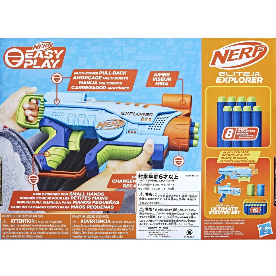 Nerf Elite Junior Explorer, Blaster Facile Da Usare Con 8 Dardi Nerf Elite