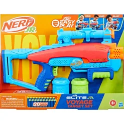 Nerf Elite Junior Set Voyage Target, Blaster In Gommapiuma Facile Da Usare, 20 Dardi Nerf Elite, 2 Bersagli, Per Giochi All'Aperto Di Bambini E Bambine, Dai 6 Anni In Su