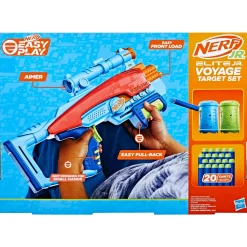 Nerf Elite Junior Set Voyage Target, Blaster In Gommapiuma Facile Da Usare, 20 Dardi Nerf Elite, 2 Bersagli, Per Giochi All'Aperto Di Bambini E Bambine, Dai 6 Anni In Su