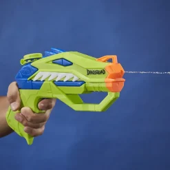 Nerf Super Soaker Dinosquad, 2 Raptor-Surge, Include 2 Soaker Con Design A Forma Di Dinosauro