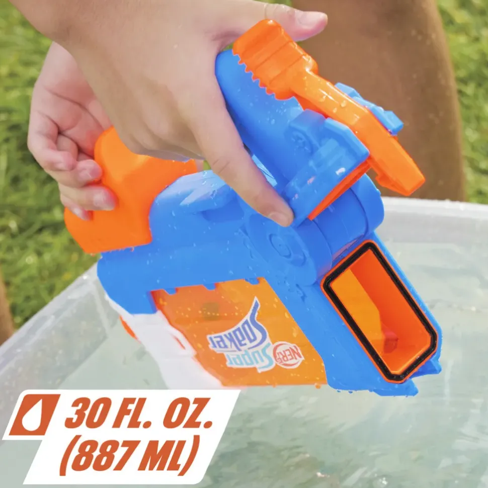 Nerf Super Soaker Flip Fill, Soaker Con 4 Stili Di Spruzzo, Riempimento Rapido, Serbatoio Da 887 Mm, Giochi D'Acqua