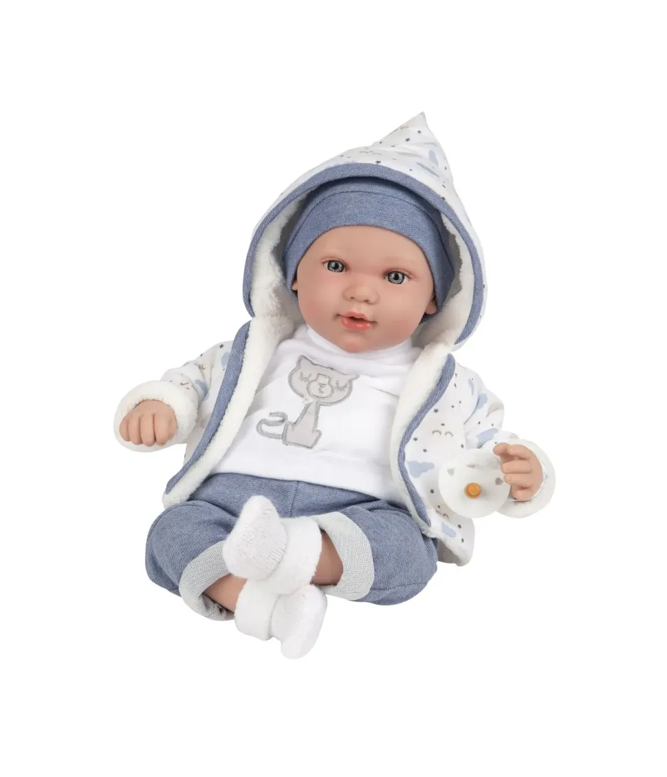 Newborn 42 Cm Con Completo Blu Jeans