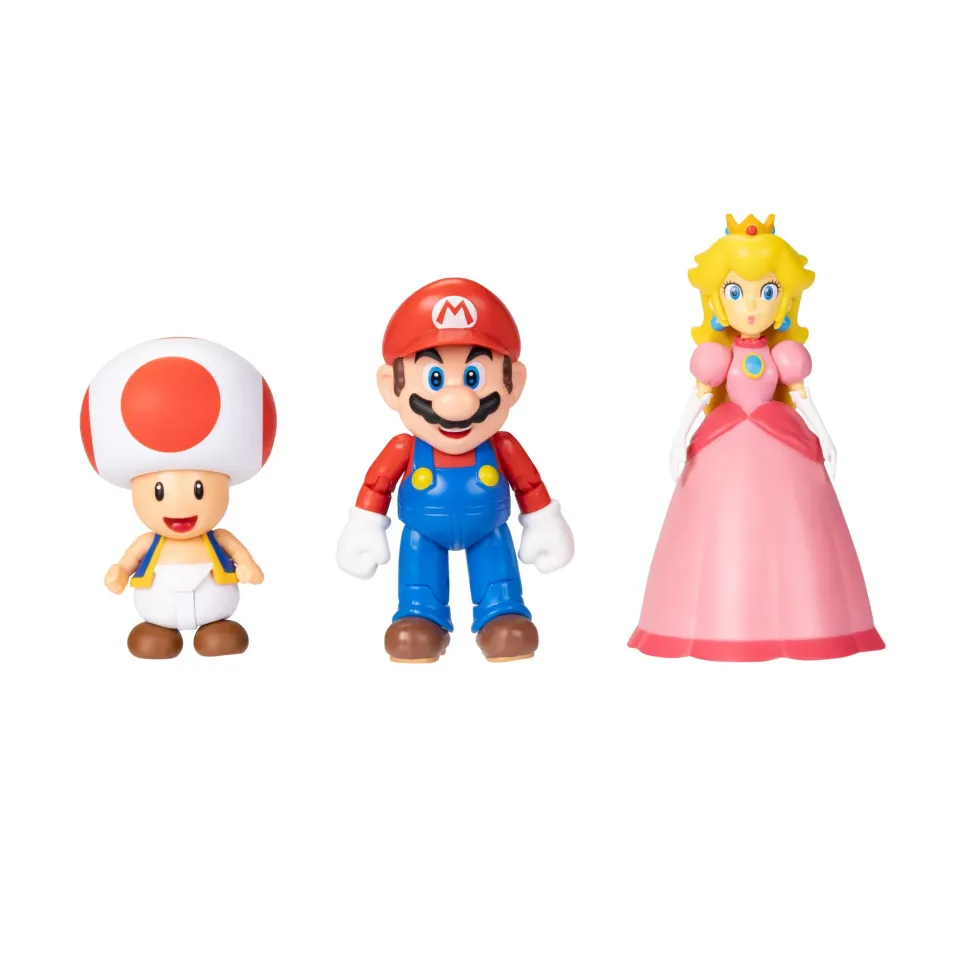 Nintendo Super Mario Personaggi Articolati 10 Cm, Pacco Da 3