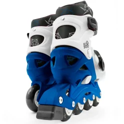 Pattini A 4 Ruote Con Taglia Regolabile E Sistema Frenante Per Bambini Misura 31-35, Fibbie Regolabili E Imbottitura Dello Stivale Disponibile In Blu E Rosa