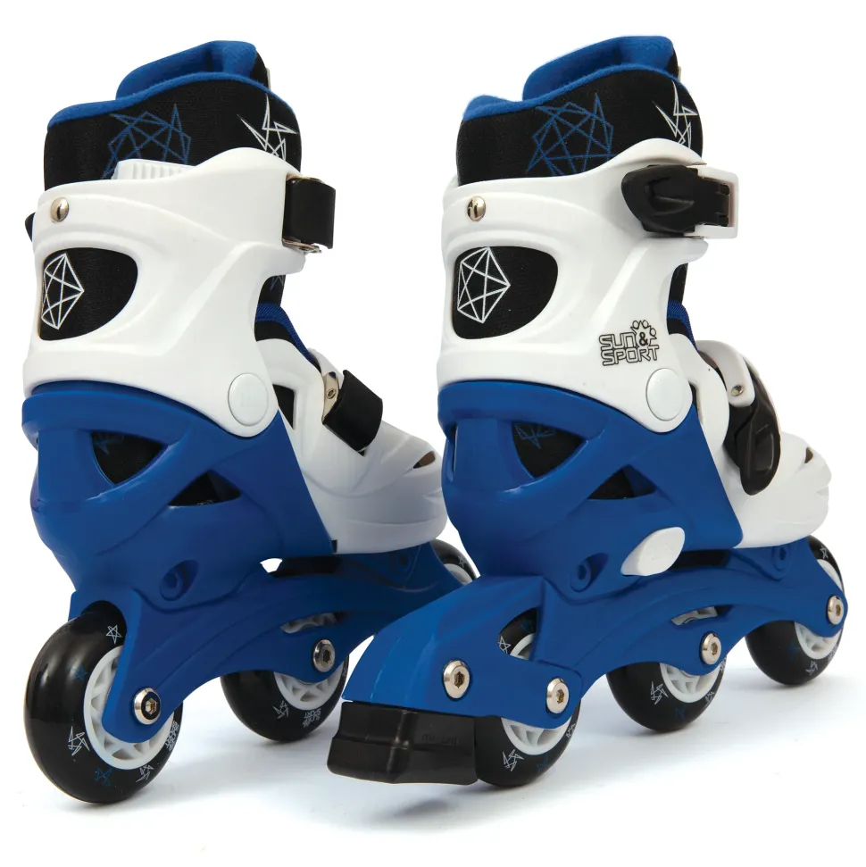 Pattini A 3 Ruote Regolabili Con Freno Posteriore Misure Da 26 A 30 Per Bambini- Disponibile In Blu E Rosa