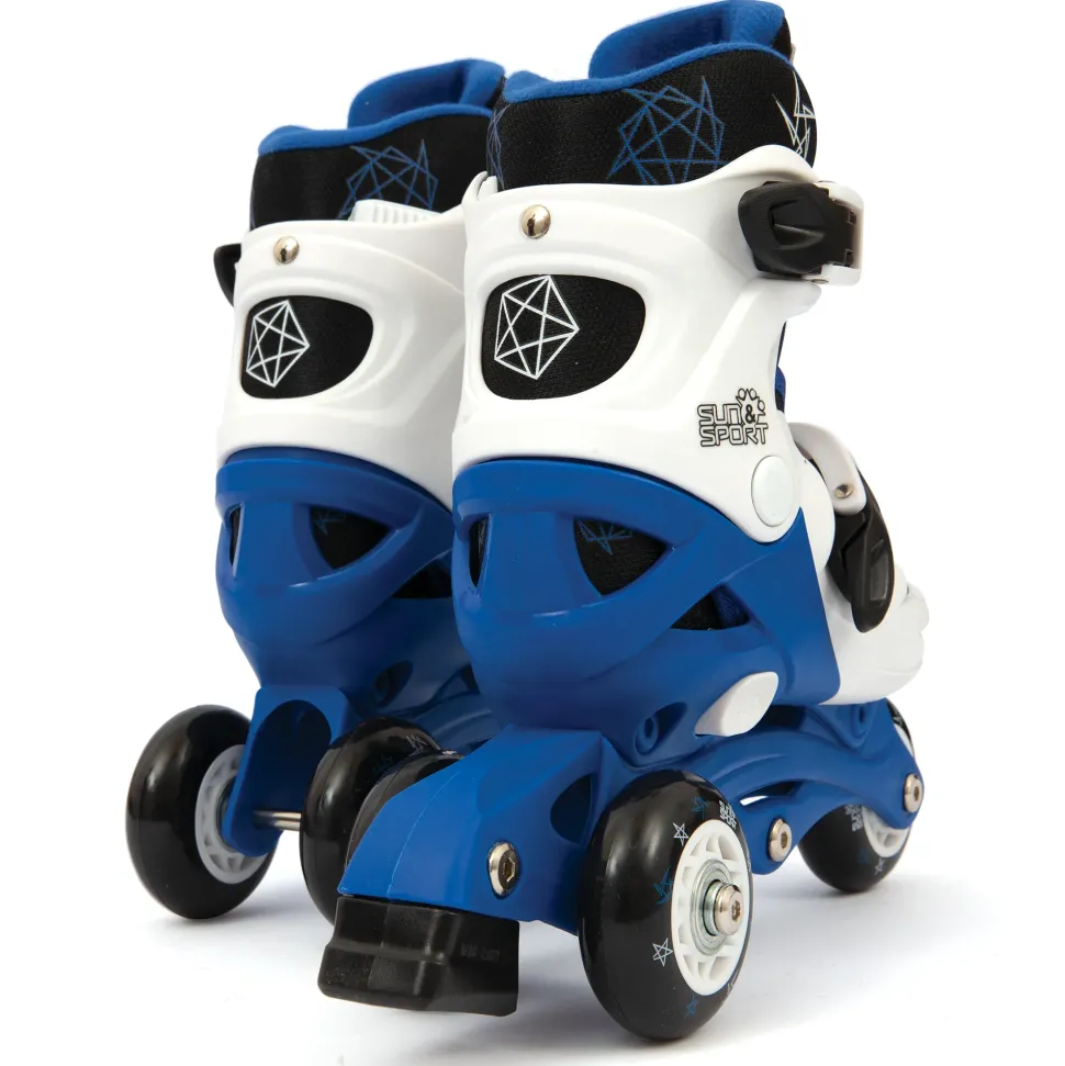 Pattini A 3 Ruote Regolabili Con Freno Posteriore Misure Da 26 A 30 Per Bambini- Disponibile In Blu E Rosa